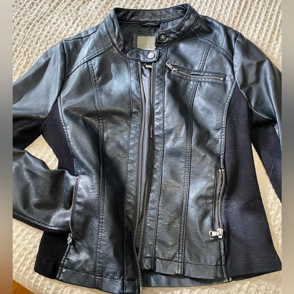 Black faux leather jacket